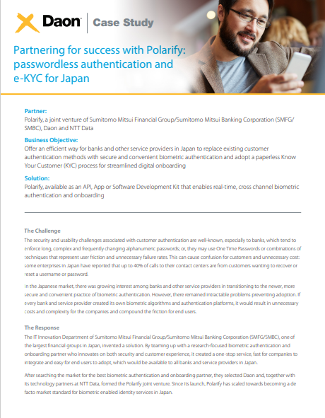 Partnering for success with Polarify: passwordless authentication and e-KYC for Japan